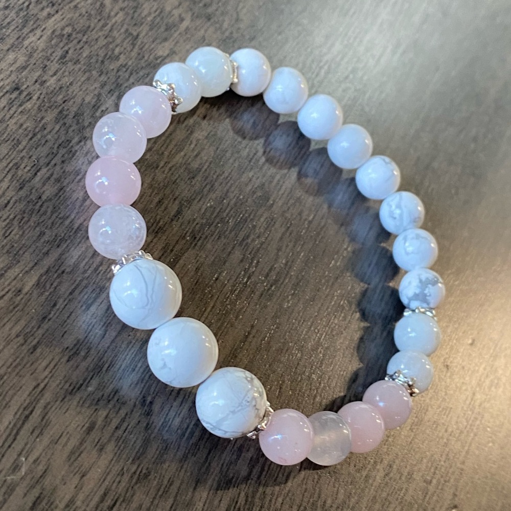 Howlite rose quarts moonstone bracelet